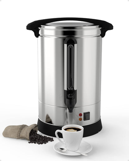 Takywep Cafeteira Aço Inox 100 Xícaras 14L Prata para Eventos