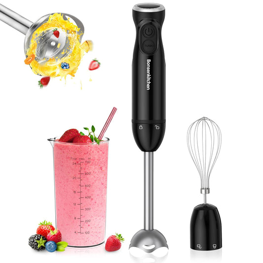 Mixer de Imersão Bonsenkitchen 300W, 12 Velocidades + Turbo, 3 em 1