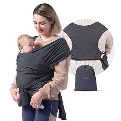 Momcozy Sling Ajustável para Bebê, Tecido Confortável e Leve, Cinza Escuro