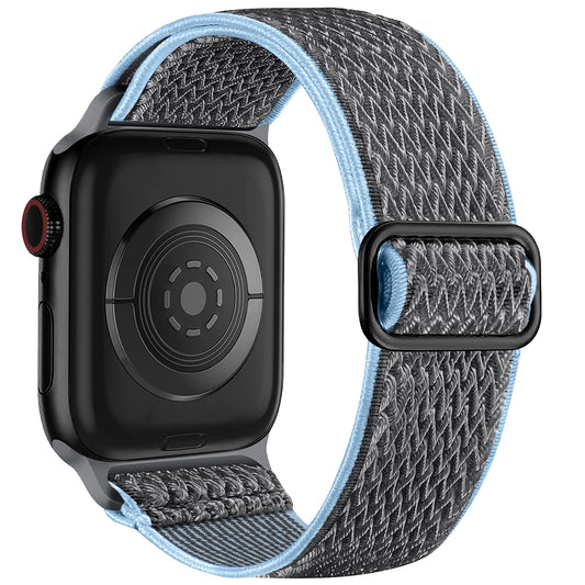 Lerobo Pulseira Solo Loop de Nylon Ajustável para Apple Watch (Cinza-Azul)