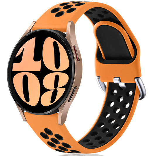 Lerobo Pulseira 20mm Silicone para Galaxy Watch, G (Orange-Black)