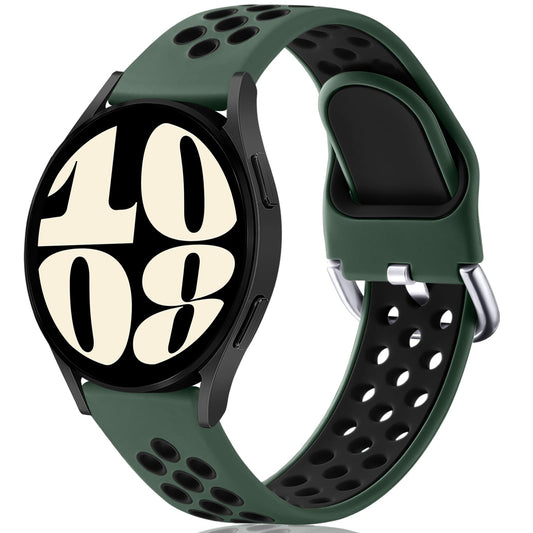 Lerobo Pulseira Silicone p/ Samsung Galaxy Watch 5 (Verde/Preto)