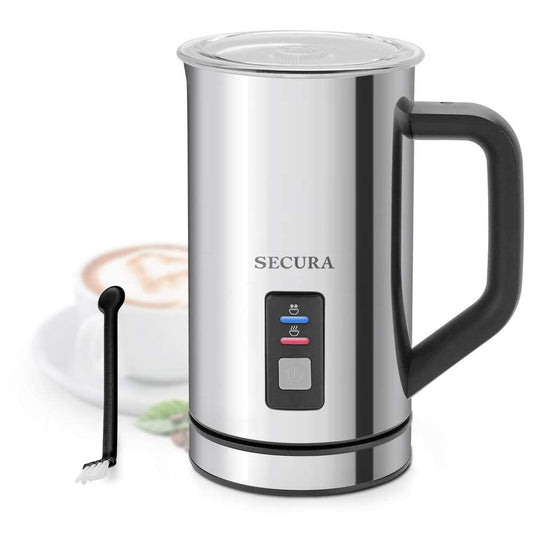 Secura Espumador de Leite Elétrico 16.9oz com Função Quente e Frio (Inox)