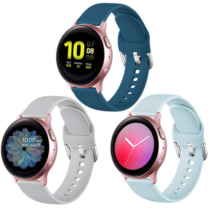 Lerobo 3 Pack Pulseiras Silicone 20mm p/ Galaxy Watch Active 2 (Cinza/Azul Claro/Azul Ardósia)