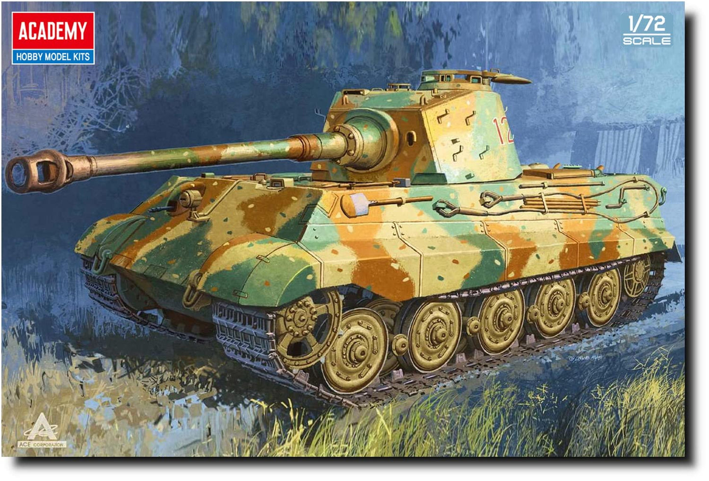 Academy 1/72 King Tiger Henschel Turret - Modelo de Tanque Militar