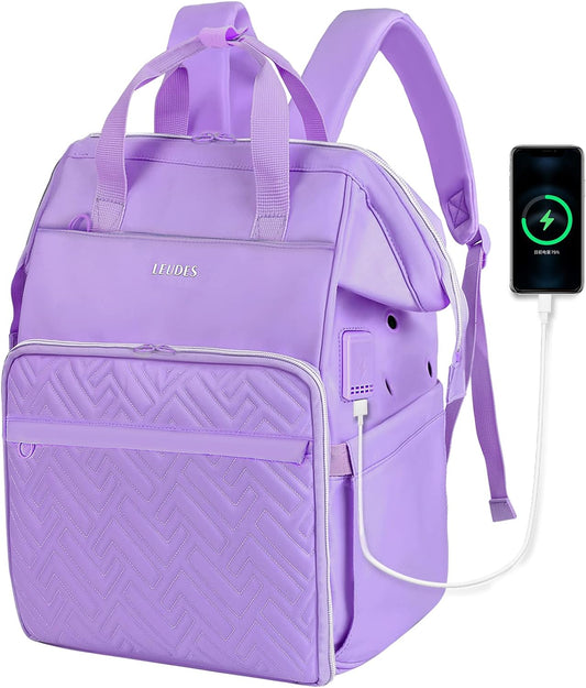 Leudes Mochila Organizadora Com Carregamento Usb Roxo/g