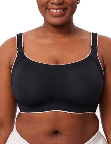 Momcozy Sutiã Amamentação Plus Size Sem Aro Preto