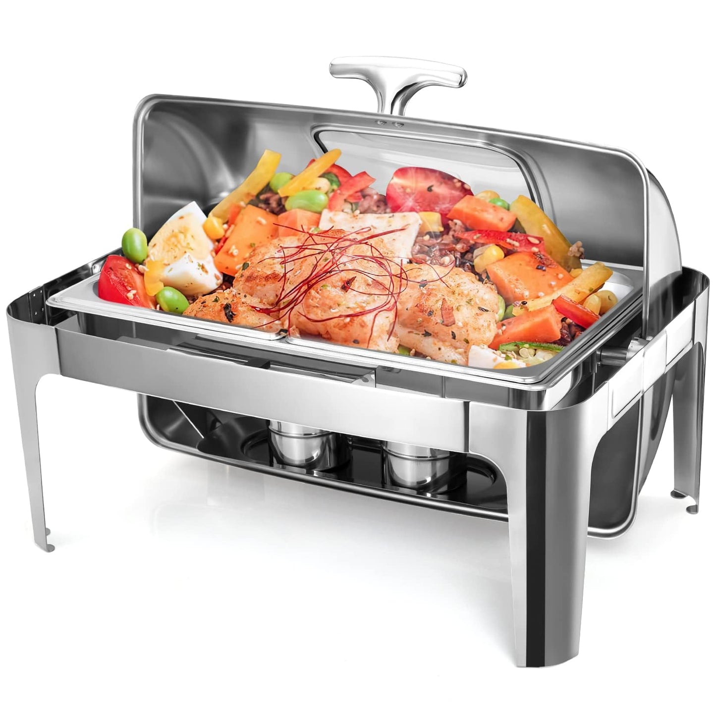 Takywep Conjunto Réchaud 9 Qt Aço Inox com Tampa Rolante Prata