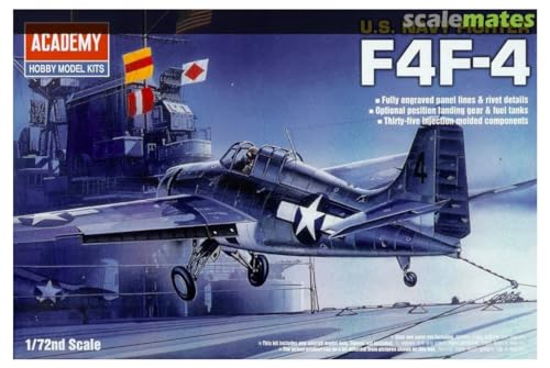 Academy Kit de Modelagem 1/72 Grumman F4F-4 Wildcat USN (Cinza/Marinho/Branco)