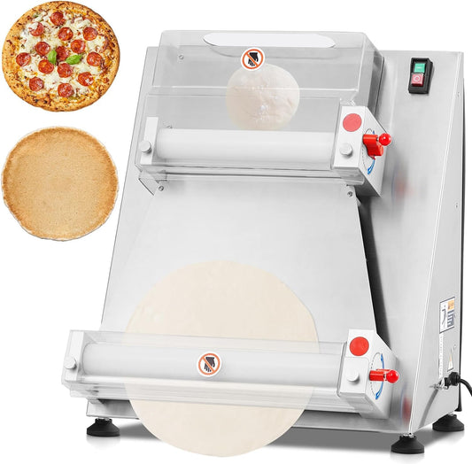 Takywep Rolo Automático de Massa de Pizza Comercial 370W, 40cm, Aço Inox