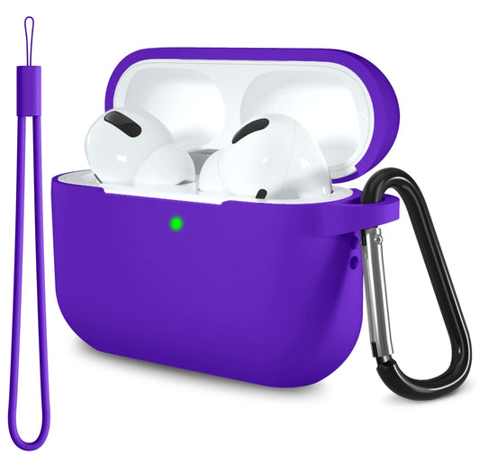 Lerobo Capa Silicone para AirPods Pro 2ª/1ª Geração com Mosquetão (Roxo Vivo)