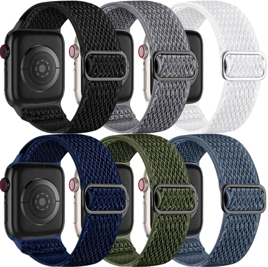 Lerobo 6 Pulseiras de Nylon Trançado para Apple Watch (Cores Variadas)