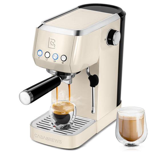 CASABREWS Máquina de Espresso 20 Bar com Vaporizador de Leite (Creme)