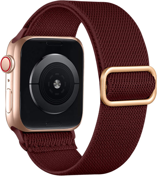 Lerobo Pulseira Trançada Nylon para Apple Watch (Vermelho Escuro)