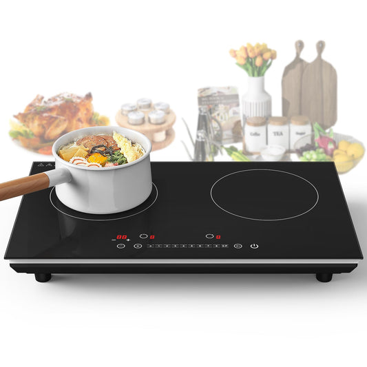 VBGK Cooktop de Indução 24" 4000W com 2 Queimadores e Controle Touch (Preto)