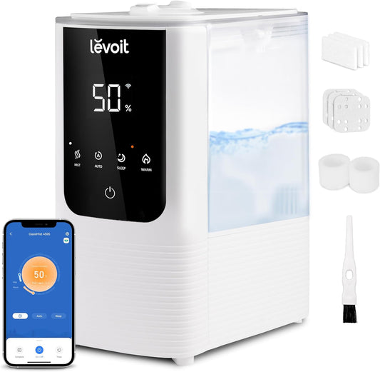 LEVOIT Umidificador 4.5L Ultrassônico Quente e Frio com Difusor de Óleos (Branco)