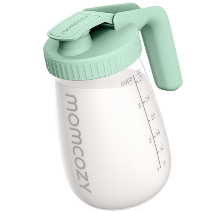 Momcozy Jarro de Leite Materno 1L Vidro Refratário Antivazamento Verde