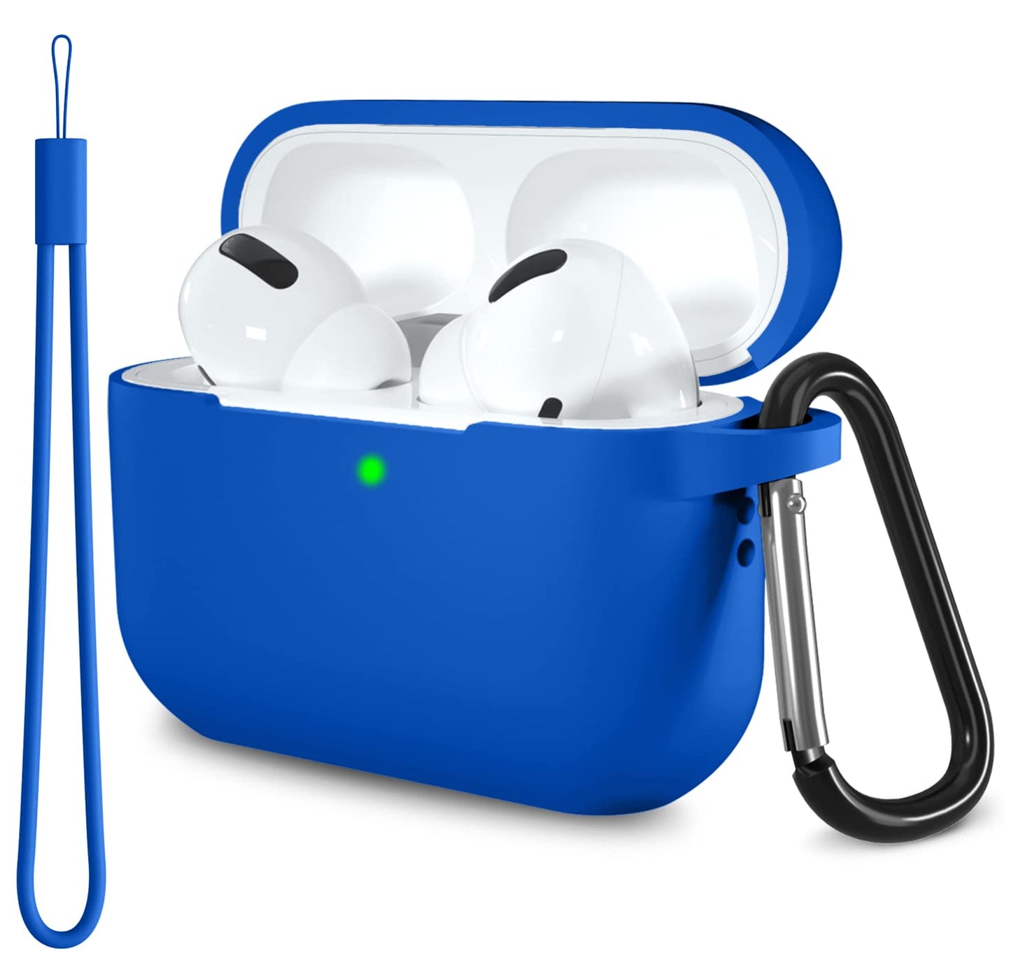 Lerobo Capa Silicone para AirPods Pro 2ª/1ª Geração com Mosquetão (Azul Esmaltado)