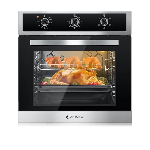 Amzchef Forno Elétrico Embutido 24" com 5 Funções e Rotisserie (2200W)