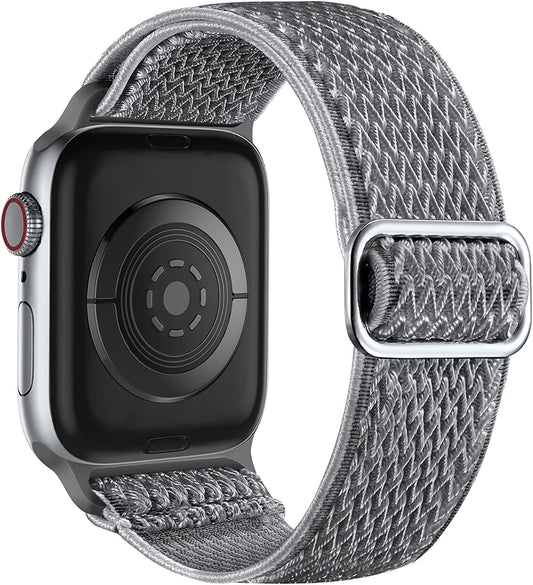 Lerobo Pulseira Elástica Nylon Compatível com Apple Watch 38mm-49mm (Cinza)