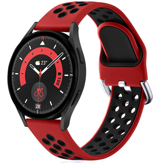 Lerobo Pulseira de Silicone Compatível com Samsung Galaxy Watch (Vermelho/Preto)