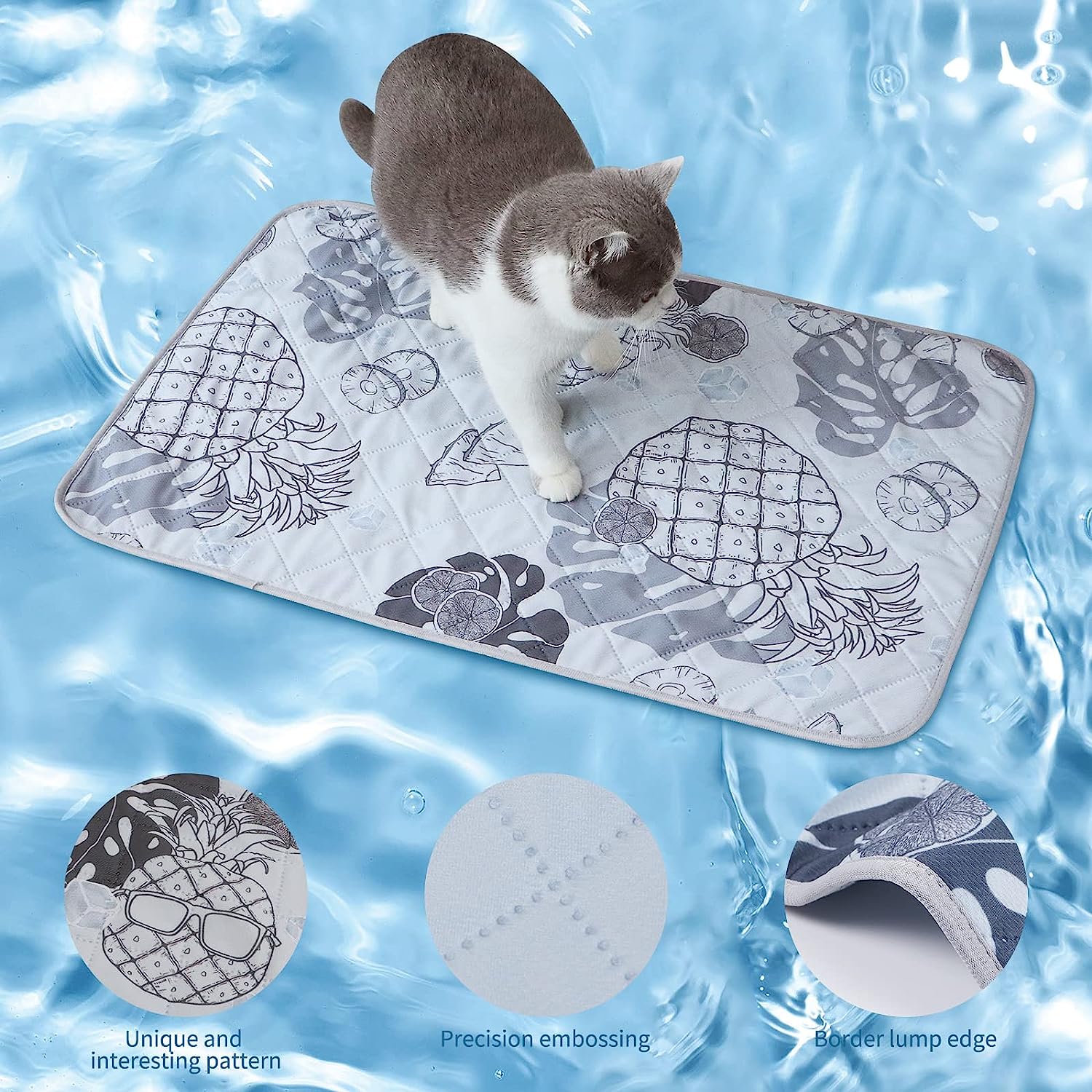 Tapete Refrescante para Cães e Gatos EU008 Cinza, (78,7 cm x 119,4 cm)